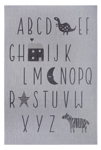 Covor pentru copii Ragami Letters, 80x150 cm, gri