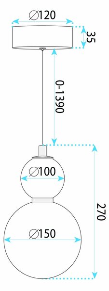 Lampă de plafon suspendată LED LHJ112-2CP aur periat