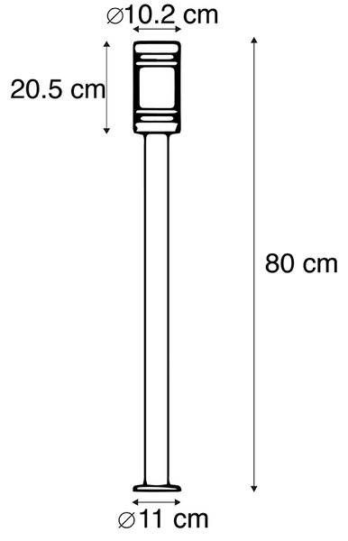 Lampă modernă de exterior negru 80 cm IP44 - Gleam