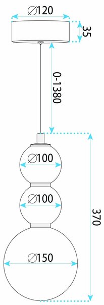Lampă de plafon suspendată LED LHJ113-3CP aur periat