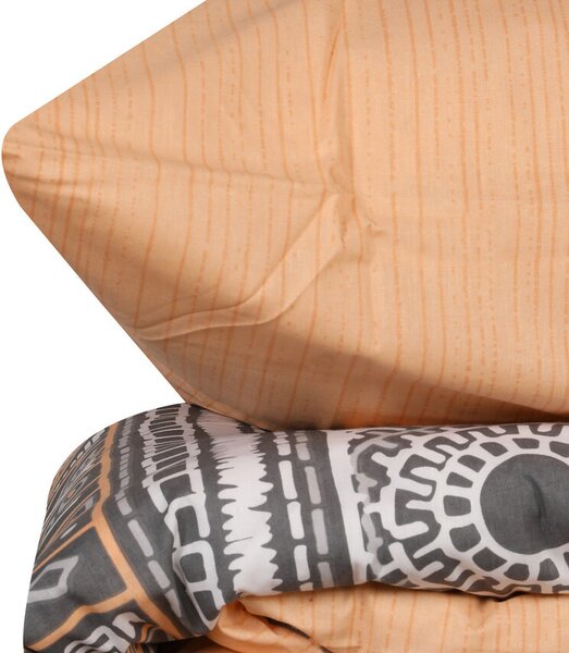 Lenjerie de pat pentru o persoana (FR), Adiel - Grey, Cotton Box, Bumbac Ranforce