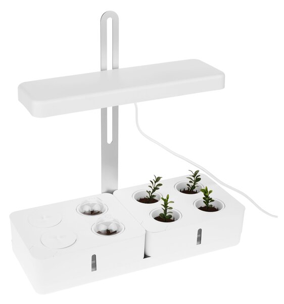 KONDELA Ghiveci inteligent, iluminare cu LED, alb, BIOR