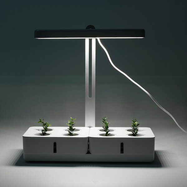 KONDELA Ghiveci inteligent, iluminare cu LED, alb, BIOR