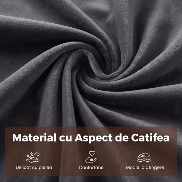 HOMCOM Fotoliu Extensibil 4 în 1 Tapițat, Rabatabil 3 Poziții, Catifea cu Roți, 73x90x83 cm, Gri Închis | Aosom Romania