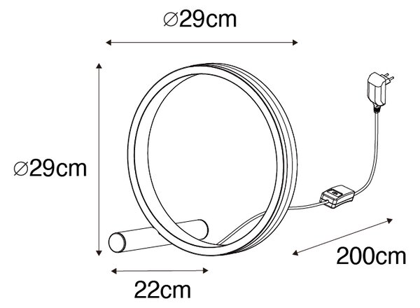Lampă de masă de design alamă cu LED-uri reglabile în 3 trepte - Navara
