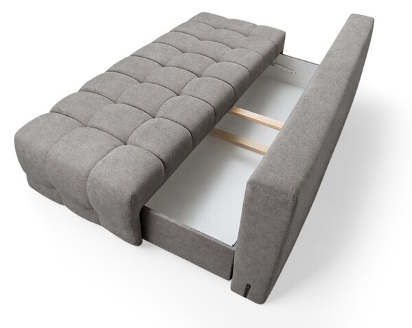 Canapea extensibilă cu ladă Tuko - stofă hidrofobă gri Murano 847