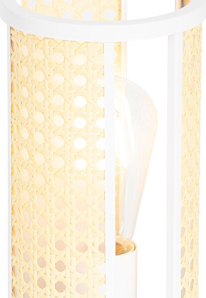 Lampă de masă orientală albă cu ratan 12 cm - Akira