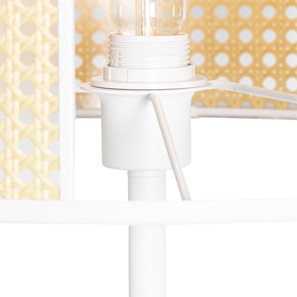 Lampă de podea orientală albă cu ratan 40 cm - Akira