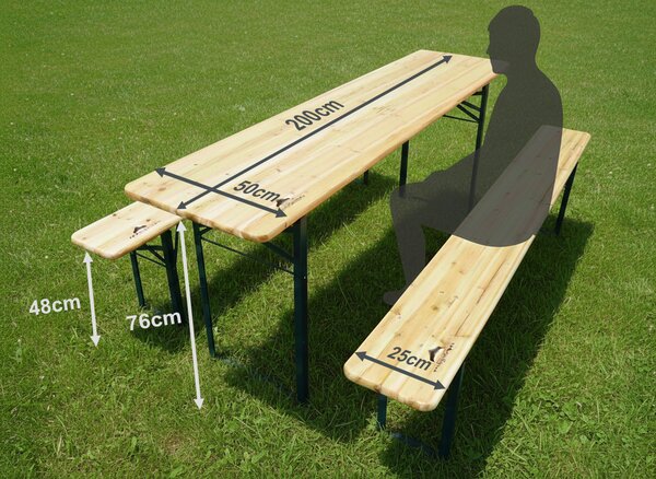 Set de bere din lemn – 200 cm, 50cm