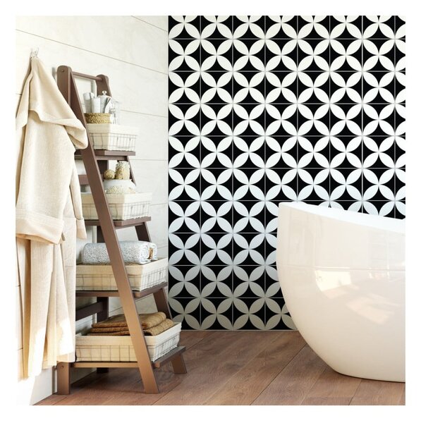 Set 60 autocolante de perete Ambiance Cement Tiles Aniello, 15 x 15 cm
