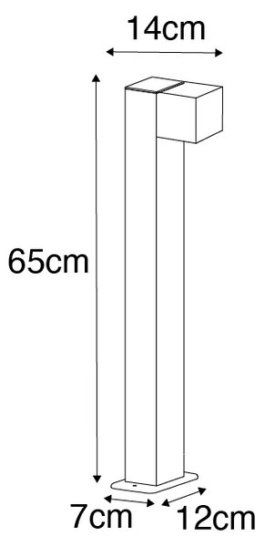 Lampă de podea industrială pentru exterior aur antic 65 cm IP44 - Baleno