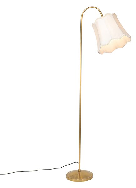 Lampă de podea clasică din alamă cu abajur alb - Nona