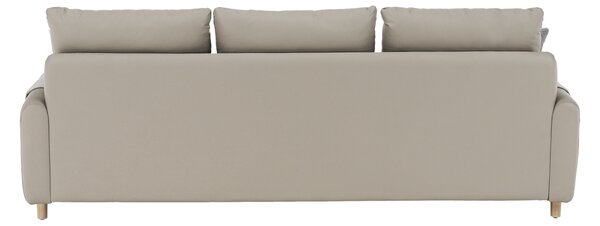 KONDELA Canapea complet tapiţată 3 locuri, piele / piele ecologică gri deschis, LINSY