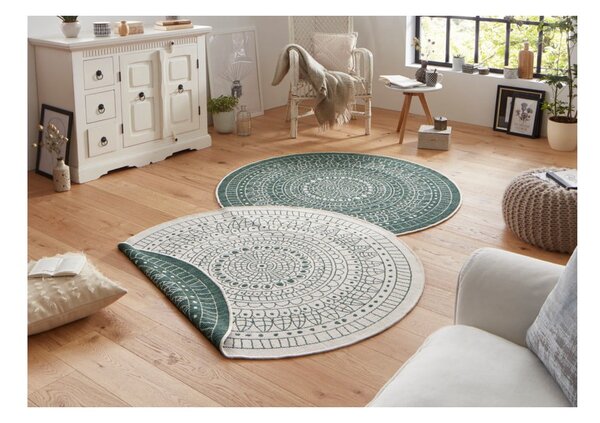 Covor adecvat pentru exterior NORTHRUGS Porto, ø 140 cm, verde