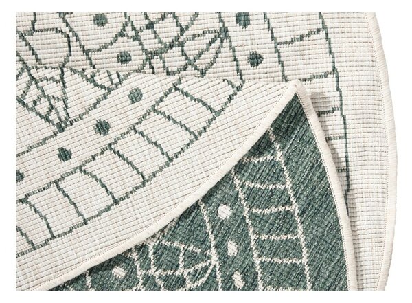 Covor adecvat pentru exterior NORTHRUGS Porto, ø 140 cm, verde