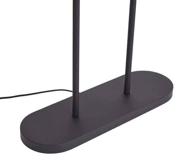 Lampă de podea neagră cu abajur oval negru 50cm - Thijmen