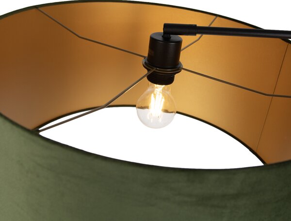 Lampă de podea neagră reglabilă cu abajur verde și interior auriu 50cm - Editor