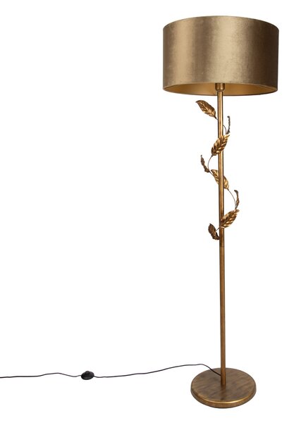Lampă de podea aurie cu abajur bronz și interior auriu 50cm - Linden