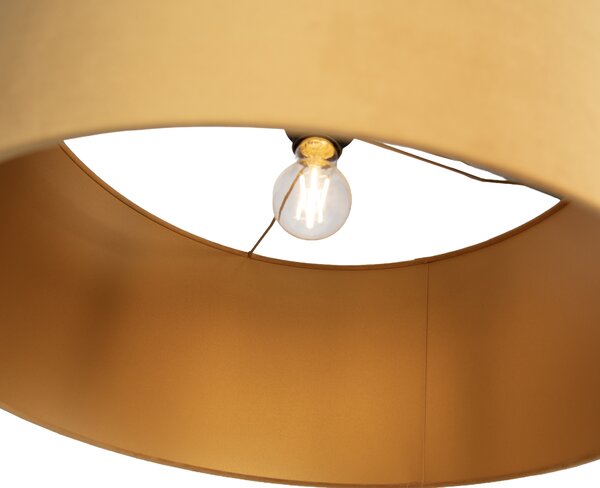 Lampă de podea neagră reglabilă cu abajur galben și interior auriu 50cm - Editor