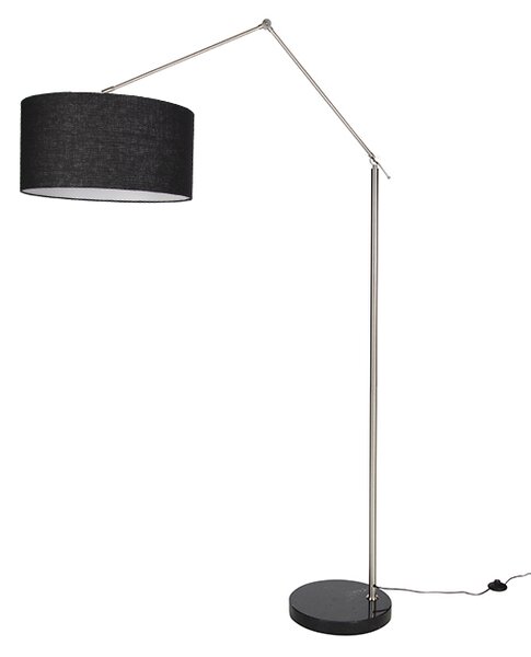 Lampă de podea din oțel reglabilă cu abajur negru 50cm - Editor