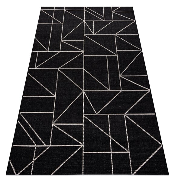 Covor sisal Floorlux 20605 negru si argint Triunghiuri, Geometric - SECUNDAR-COTATI PRODUSUL