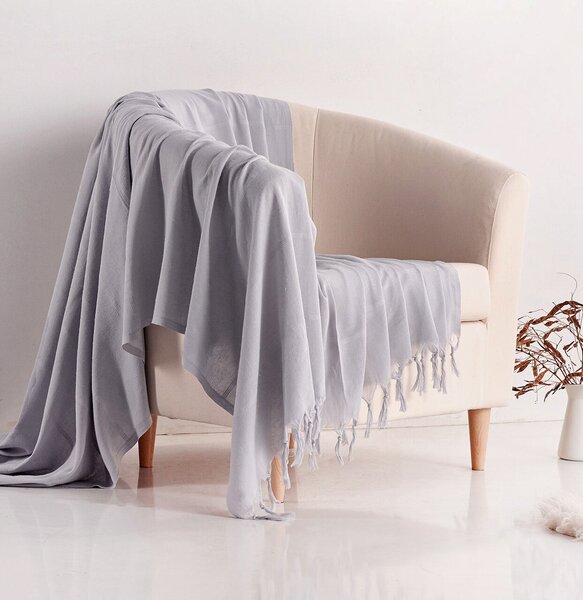 Cuvertura de pat, Pretty - Light Grey (150 x 200), DC Home, Bumbac