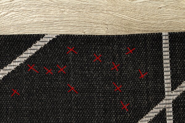 Covor sisal Floorlux 20605 negru si argint Triunghiuri, Geometric - SECUNDAR-COTATI PRODUSUL