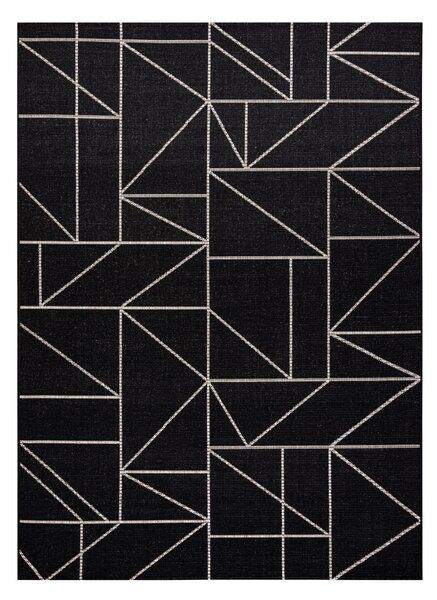Covor sisal Floorlux 20605 negru si argint Triunghiuri, Geometric - SECUNDAR-COTATI PRODUSUL
