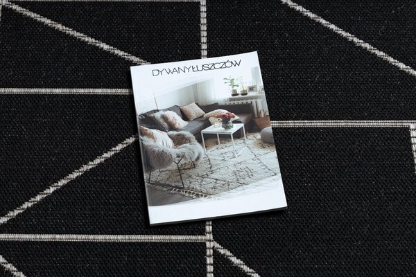Covor sisal Floorlux 20605 negru si argint Triunghiuri, Geometric - SECUNDAR-COTATI PRODUSUL