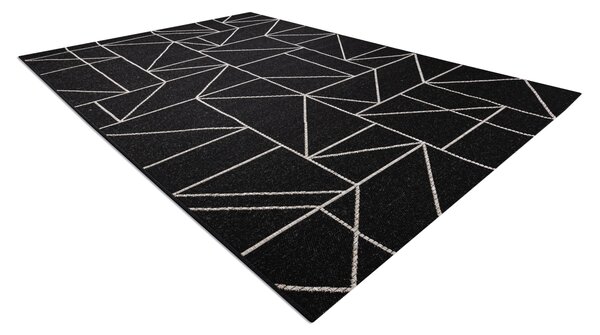 Covor sisal Floorlux 20605 negru si argint Triunghiuri, Geometric - SECUNDAR-COTATI PRODUSUL