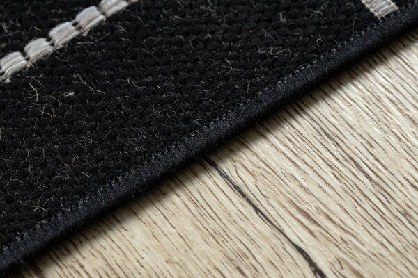 Covor sisal Floorlux 20605 negru si argint Triunghiuri, Geometric - SECUNDAR-COTATI PRODUSUL