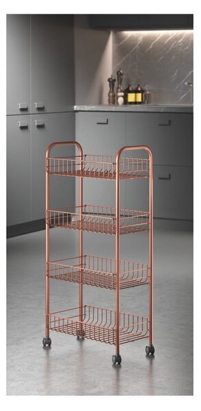 Raft metalic mobil arămiu 41x84 cm Ascona - Metaltex