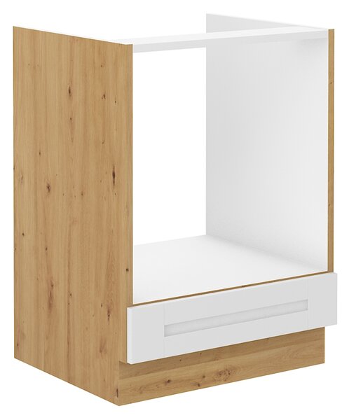 Dulap inferior pentru cuptor încorporat Lesana 2 (alb + stejar artisan) 60 D GAZ BB. 1063950