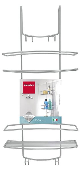 Etajeră atașabilă cu 2 nivele pentru baie Metaltex Onda