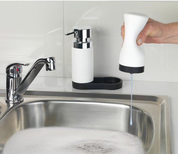 Set 2 dozatoare pentru detergent de vase și săpun lichid Wenko Squeeze, 250 ml,, alb