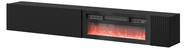 Comodă TV Species I, Negru, MDF, PAL laminat, 38x200x30cm, 35.8 kg