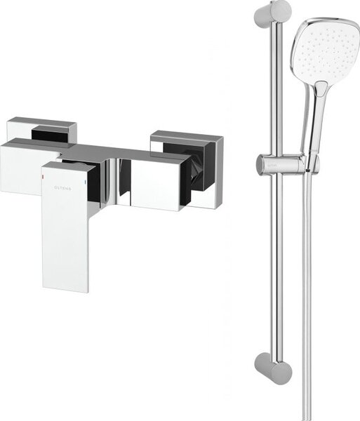 Set baterie de duș Oltens Gota 33001100, bară de duș Oltens Alling 37300100, 37102110, 37201100