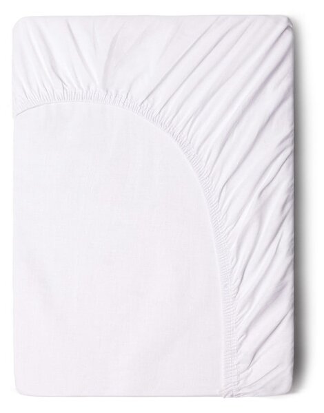 Cearșaf elastic din bumbac Good Morning, 140 x 200 cm, alb