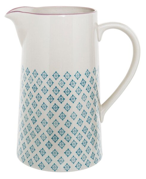 Carafă din gresie ceramică Bloomingville Patrizia, 2 l, alb-albastru