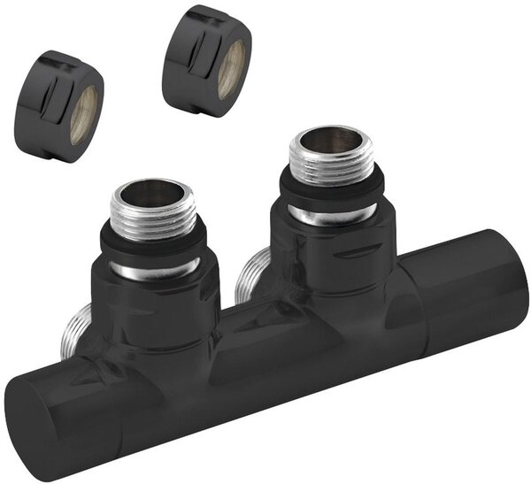 Sapho Twin Black supapă calorifer negru CP4101BS