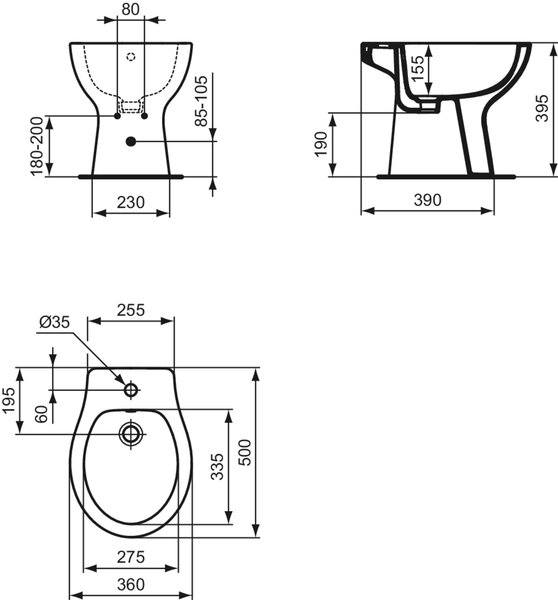 Ideal Standard Eurovit bideu stativ alb E877401