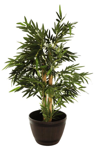KONDELA Ghiveci de flori din plastic, maro, model lemn, MODAN TIP 2