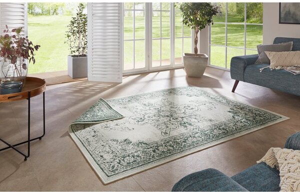 Covor adecvat pentru exterior NORTHRUGS Borbon, 80 x 150 cm, verde-crem