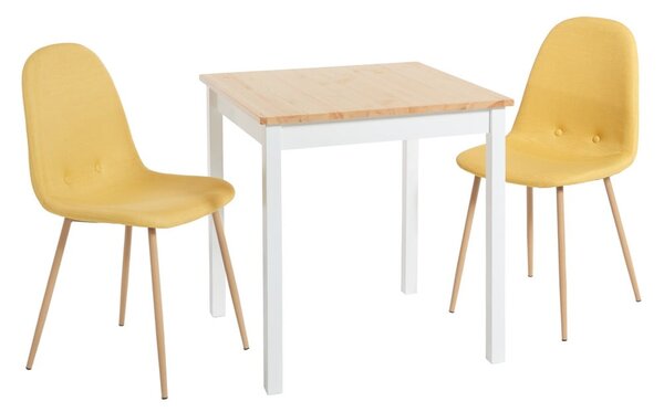 Masă dining din lemn de pin Bonami Essentials Sydney, 70 x 70 cm, natural-alb