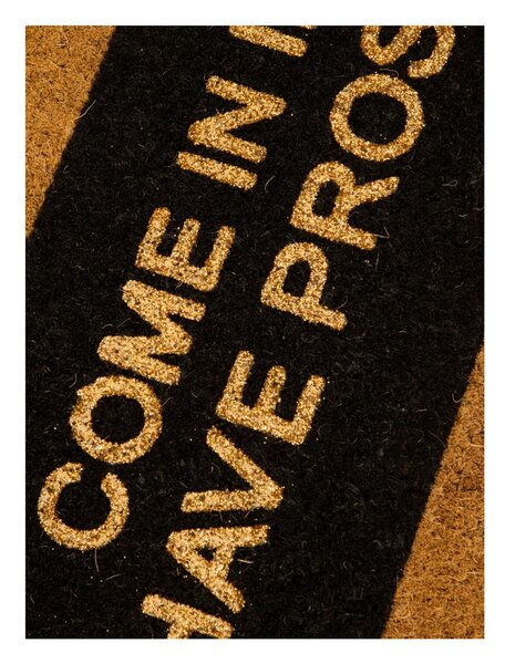 Covoraș intrare din fibre de cocos Artsy Doormats Come In If you Have Prosecco Glitter, 40 x 60 cm