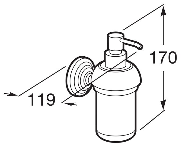 Roca Carmen dozator săpun 200 ml crom-sticlă A817006001