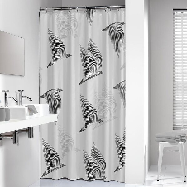 Sealskin Birds perdea de duș 200x180 cm alb-negru 800141