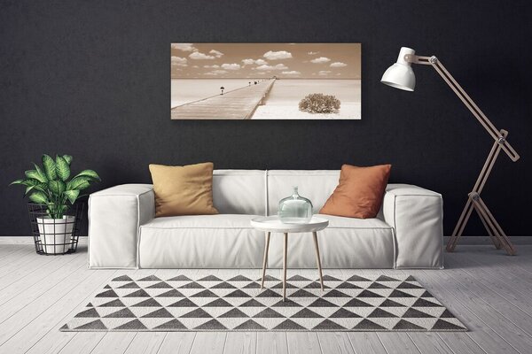 Tablou pe panza canvas Marea Podul Peisaj Sepia