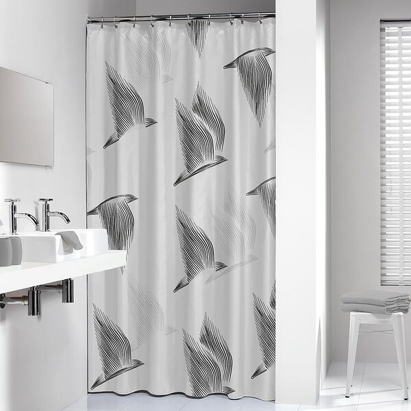 Sealskin Birds perdea de duș 200x180 cm alb-negru 800141