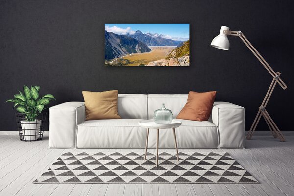 Tablou pe panza canvas Muntii Valley Peisaj Albastru Maro